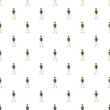 Cartoon boy character repeating pattern design background Illustrazione stock