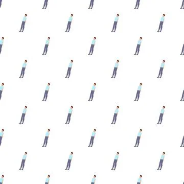 Cartoon boy character repeating seamless pattern 스톡 일러스트