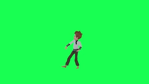 Cartoon boy dancing samba front angle green screen chroma key Vidéo 259823007