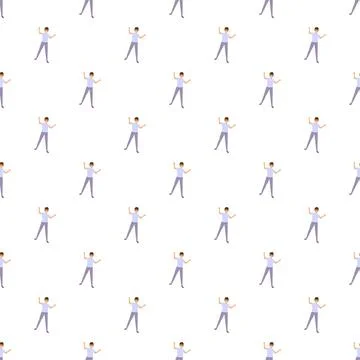 Cartoon boy dancing seamless pattern design Illustrazione stock