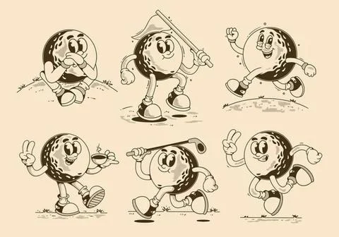 Cartoon boy in different action poses with baseball bat Иллюстрация