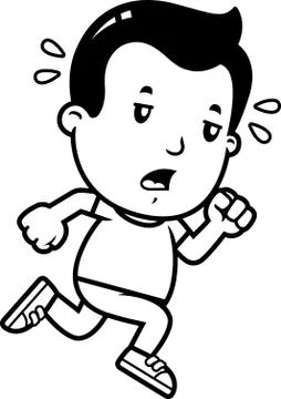 Cartoon Boy Exhausted Stock Illustration