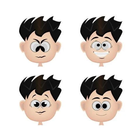 Cartoon boy expression face Stock Illustration