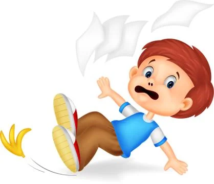 Cartoon boy fall down Stock Illustration