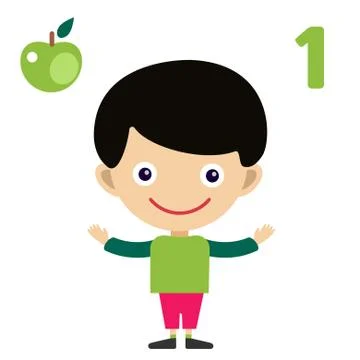 Cartoon boy learning game card Illustrazione stock