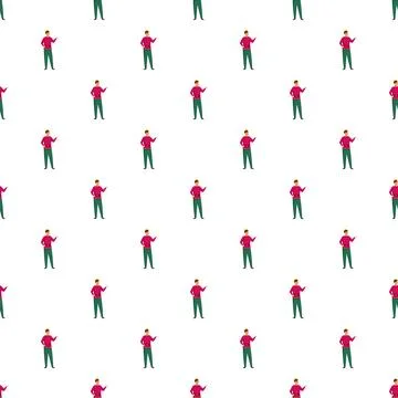 Cartoon boy pointing hand seamless pattern background Stock Illustration