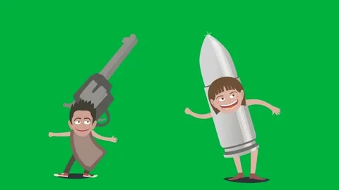 Cartoon boy in a rocket suit on a green screen perfect for space Video stock 308860561