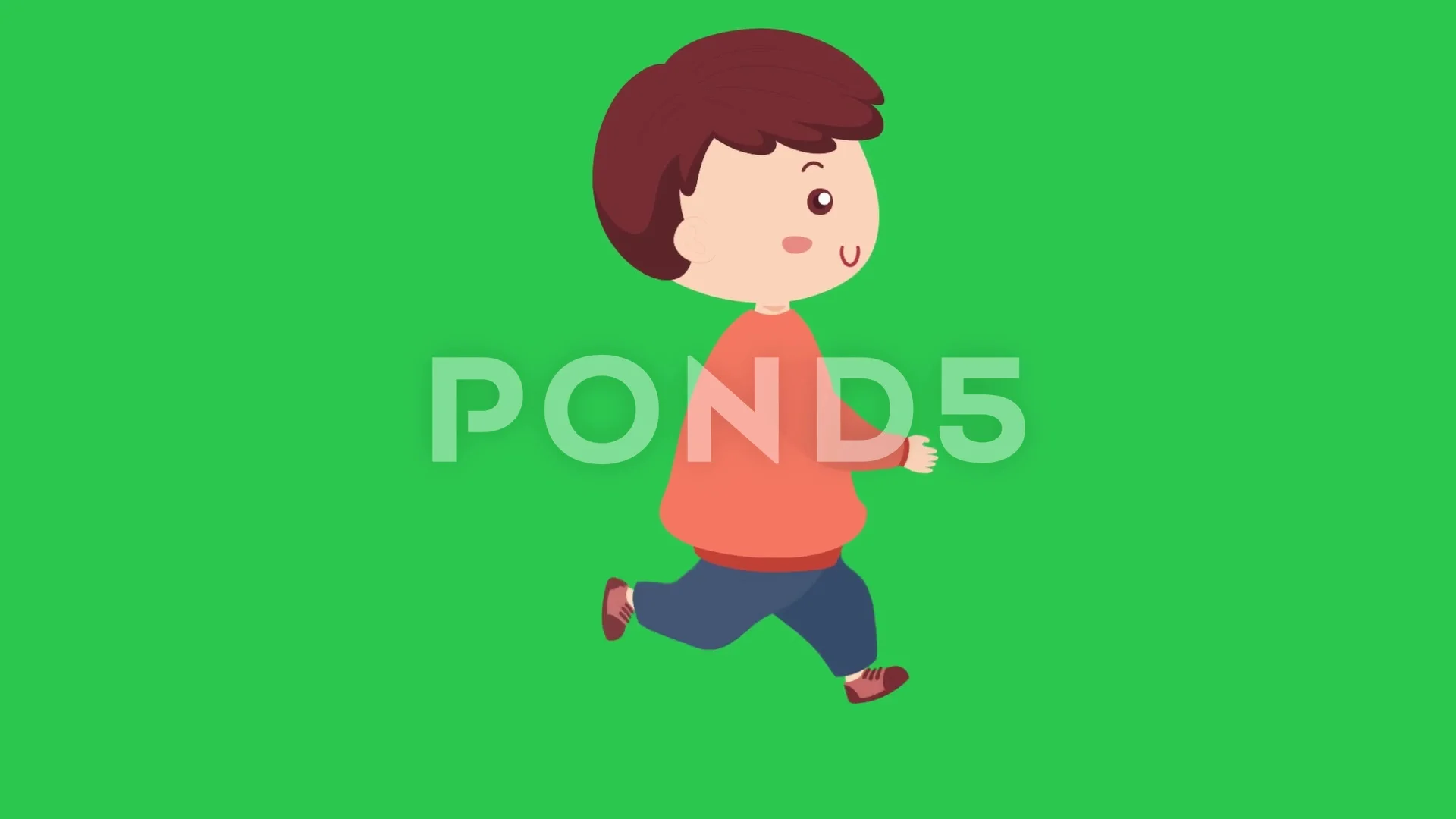 Cartoon Boy Running Animation Green Scre... | Stock Video | Pond5