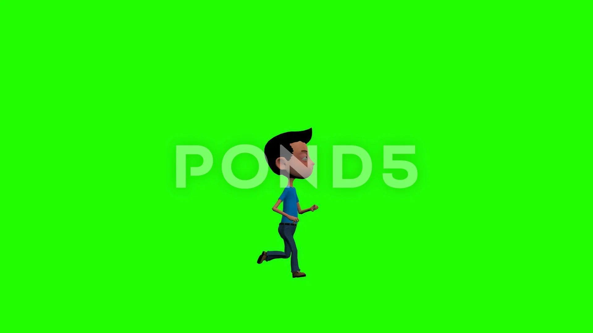 Cartoon boy running on a green screen | Stock Video | Pond5