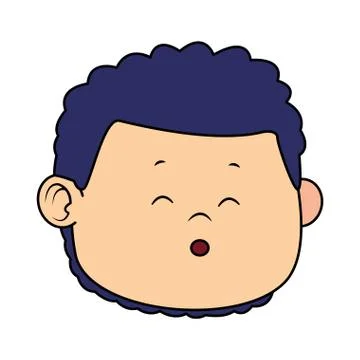 Cartoon boy with singing expression Illustrazione stock