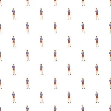 Cartoon boy student backpack pattern seamless background 库存插图