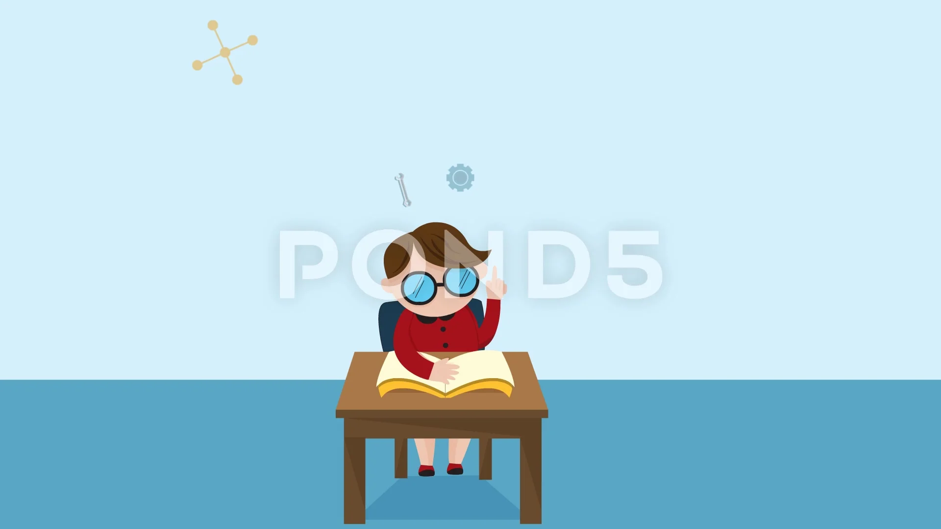 Cartoon boy student reading education bo... | Stock Video | Pond5