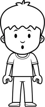 Cartoon Boy Surprised Stock Illustration