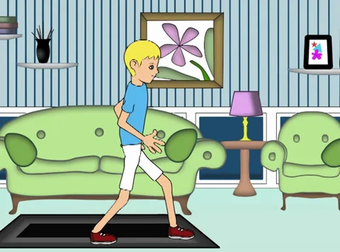 Cartoon boy walking Stock Footage 34513066