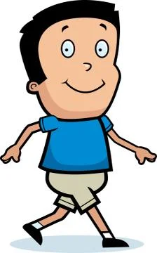 Cartoon boy walking Stock Illustration