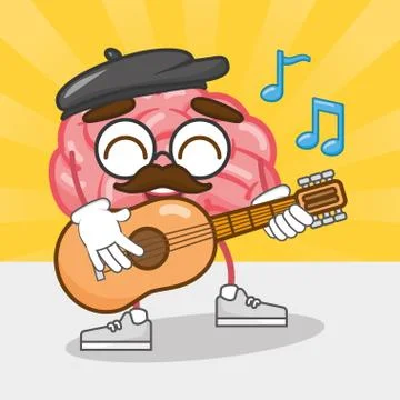 Cartoon brain creativity Illustrazione stock