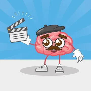 Cartoon brain creativity Stock Illustration