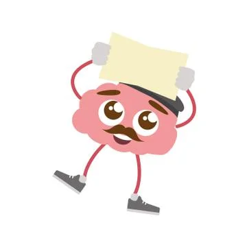 Cartoon brain creativity Illustrazione stock