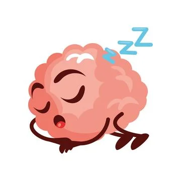 Cartoon brain sleeping Stock Illustration