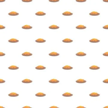 Cartoon bread slices with butter repeating pattern Stock Illustration