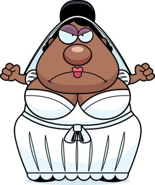 Cartoon bride angry Stock Illustration