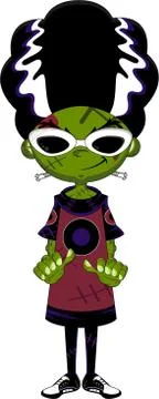 Cartoon Bride of Frankenstein Stock Illustration