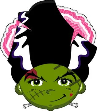 Cartoon Bride of Frankenstein Stockillustratie