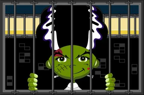 Cartoon Bride of Frankenstein 스톡 일러스트