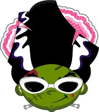 Cartoon Bride of Frankenstein Illustrazione stock