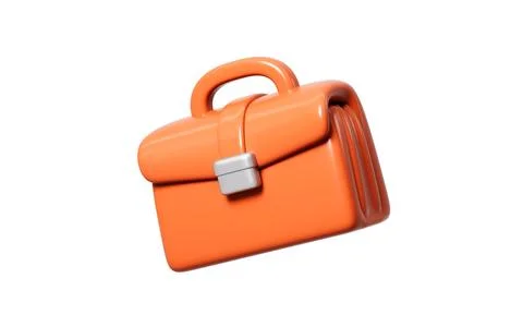 Cartoon briefcase isolated in the white background, 3d rendering. Stock Illustration