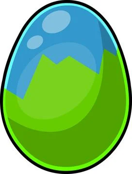 Cartoon Bright Colorful Painted Easter Egg Stock Illustration