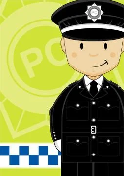 Cartoon British Policeman 库存插图