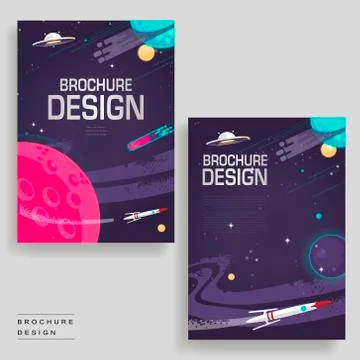 Cartoon brochure template Stock Illustration