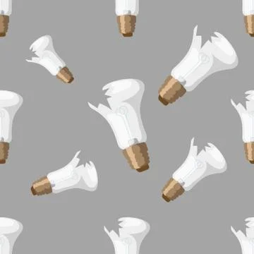 Cartoon broken bulb seamless pattern background vector illustration lamp light Stock Illustration