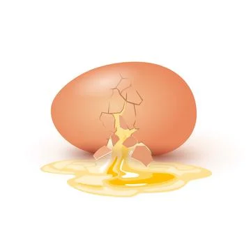 Cartoon broken chicken eggshell Stock Illustration
