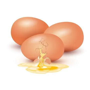 Cartoon broken chicken eggshell Stock Illustration