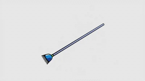 Cartoon Broom Sweeping Dus Stock Footage 323492408
