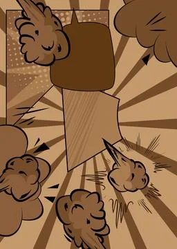 Cartoon brown background, comic book backdrop. Retro vector comics pop art .. Stock Illustration