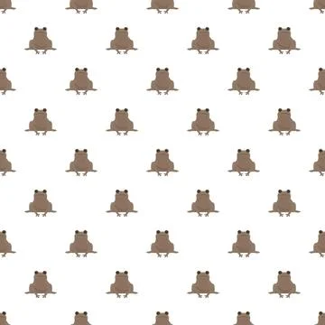 Cartoon brown frogs sitting in a repeating seamless pattern Illustrazione stock