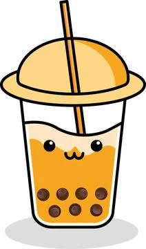 Cartoon bubble tea vector. Ilustración de archivo