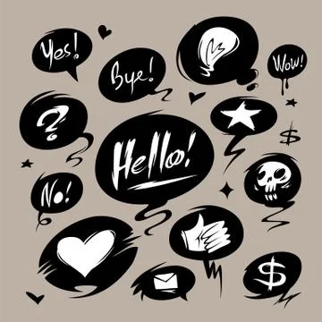 Cartoon Bubbles Set Illustrazione stock