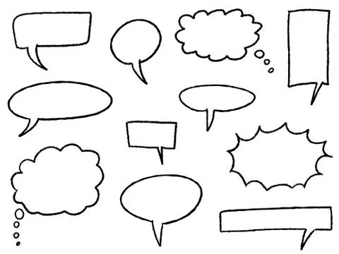 Cartoon bubbles - speech and thought bubble set. Stock Illustration