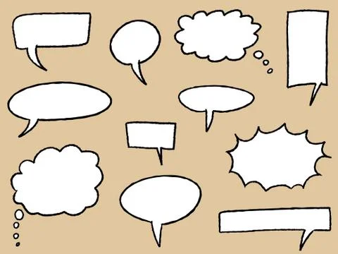 Cartoon bubbles - speech and thought bubble set. Stock Illustration