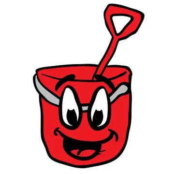 Cartoon bucket smiling Stock Illustration