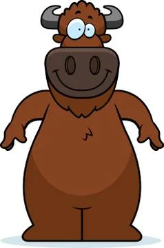 Cartoon Buffalo Smiling Stock Illustration