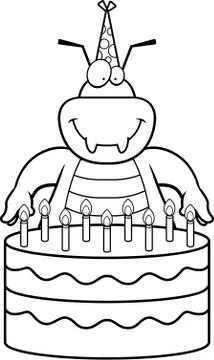 Cartoon Bug Birthday Stock Illustration