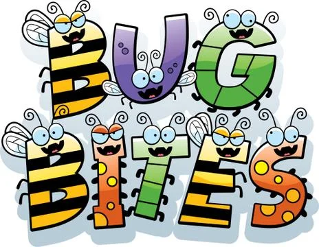 Cartoon Bug Bites Text Stock Illustration