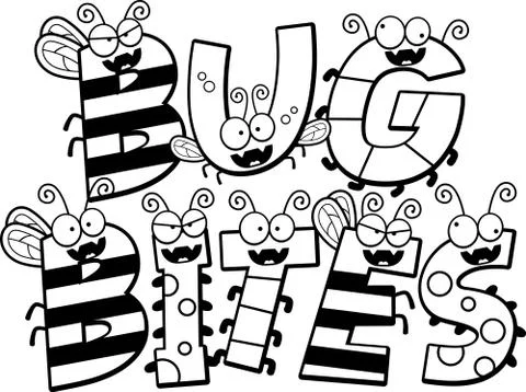 Cartoon Bug Bites Text Stock Illustration