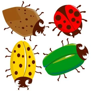 Cartoon bugs collection. Vector illustration Stock Illustration
