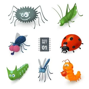 Cartoon bugs set Stock Illustration